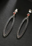 Symphony Marcasite Oval Drop Earring1