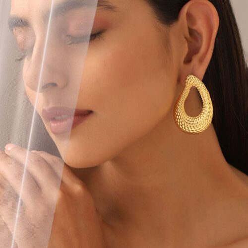 Leva-Gold-Plated-Brass-Earrings