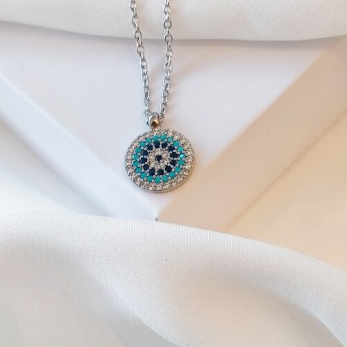 Round Evil Eye 925 Silver Neckchain